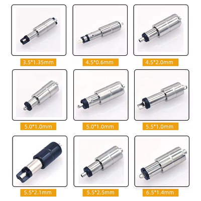 พล็อกไฟฟ้า DC และแจ็คแอดป์เตอร์สําหรับการชาร์จและเชื่อมต่อ