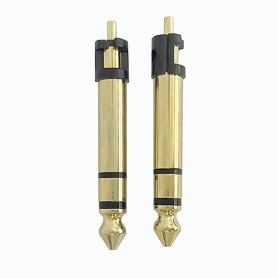 ทองเหลือง 6.35 มิลลิเมตร สเตียโร 3 ต้น สเตียโร ออดิโอ เพศชาย Connector ออดิโอไมโครโฟน Plug สําหรับหูฟัง
