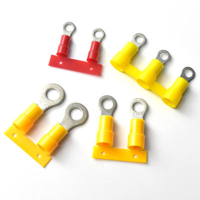วงกลม Crimp ทอมินัล 5MM 10MM ต่อเนื่อง Pre Insulated แหวน ทอมินัล ทองแดง สายเคเบิล Lug