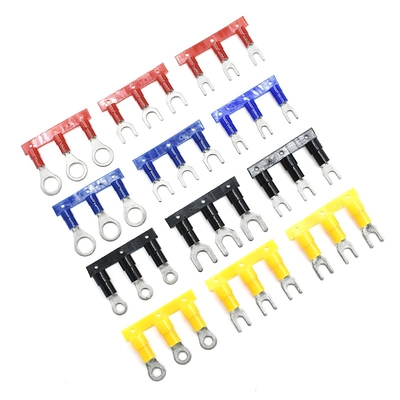ขั้วต่อแบบส้อมหุ้มฉนวน Qwt 10 Awg ขั้วต่อจีบสายไฟ ขั้วต่อแบบเสียบ