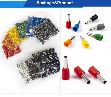 สีหลายประกอบกันไนลอนทองแดงสาย Ferrule Crimp Pin ทัณฑ์ปลายท่อ ทัณฑ์ปลายสายไฟอุปกรณ์เสริม Lug