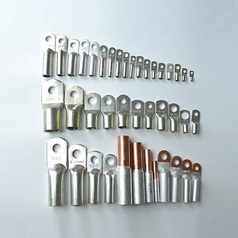 SC Tinned Copper Cable Lugs Ring Connectors AWG10-5/16 2.5-1000mm2 Battery Terminal Crimping Lug for Automotive Marine Solar