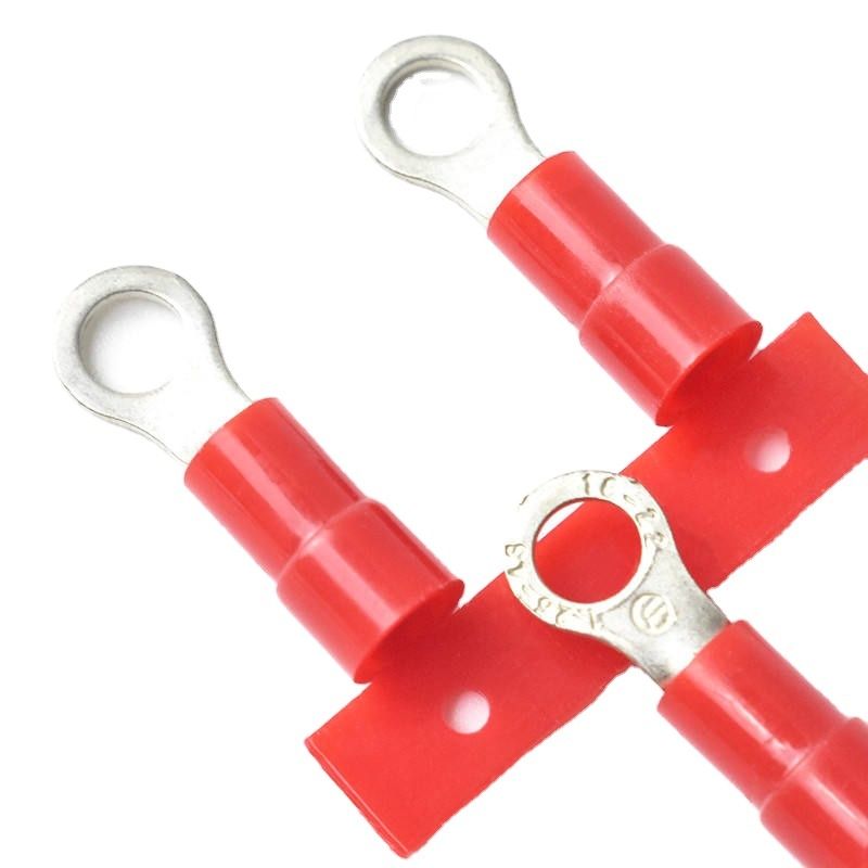 วงกลม Crimp ทอมินัล 5MM 10MM ต่อเนื่อง Pre Insulated แหวน ทอมินัล ทองแดง สายเคเบิล Lug